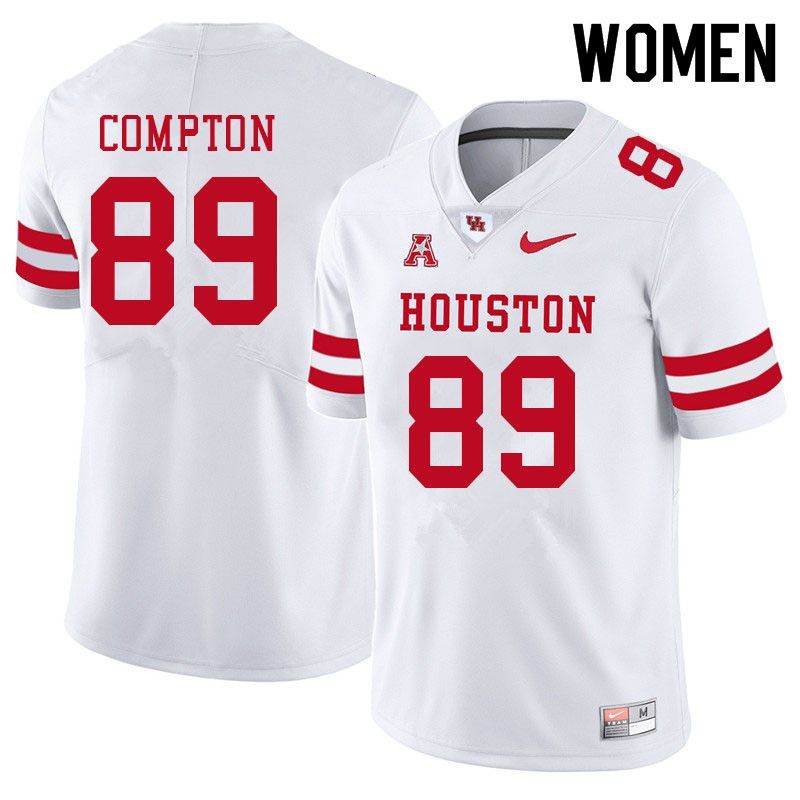 Women #89 Logan Compton Houston Cougars College Football Jerseys Sale-White